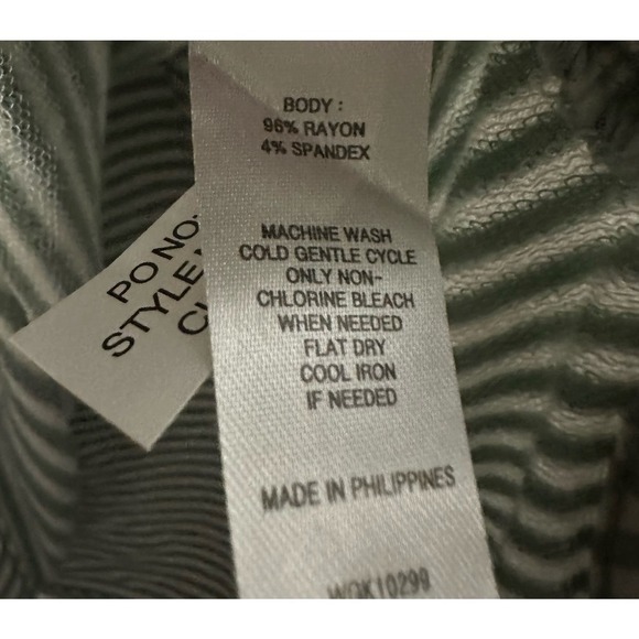 Market & Spruce Milania French Terry Pocket Striped Pullover Hooded Top Large - Picture 3 of 4